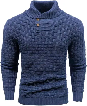 Muscularfit Mens Button Sweaters Casual Fashion Design Turtleneck Sweater Lightweight Knitted Pullover Sweaters Fall Outfits