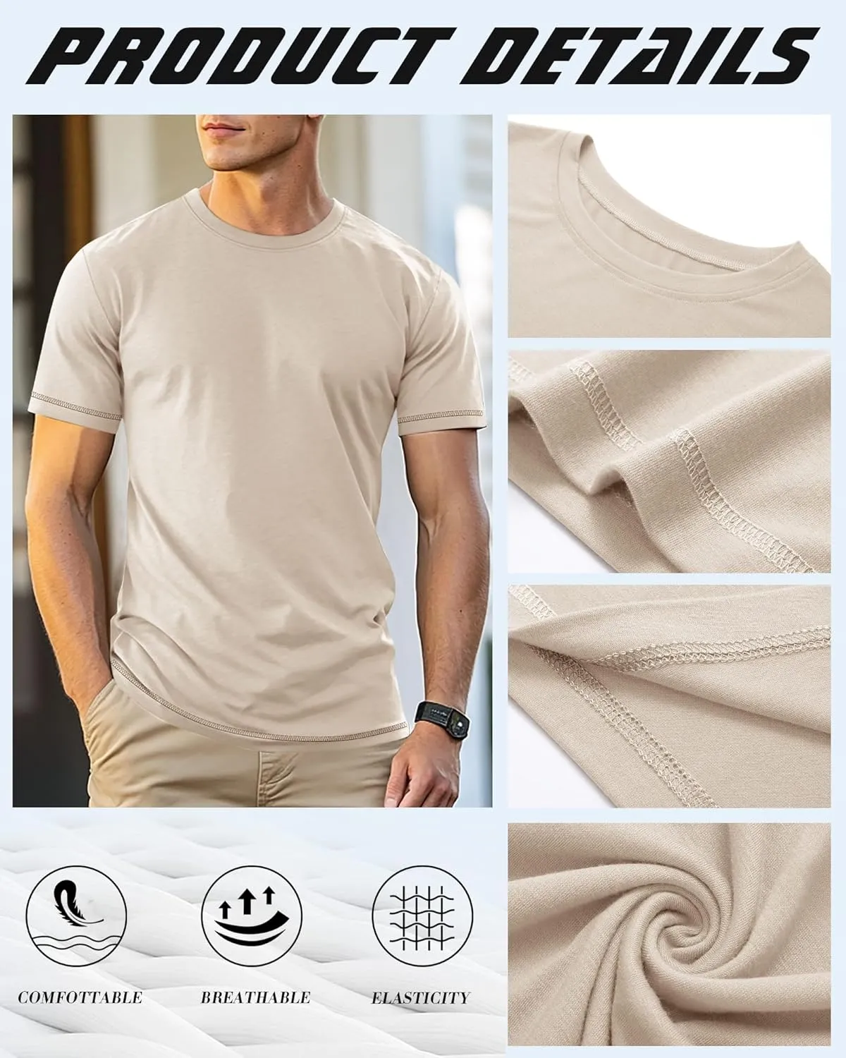 Neer 3 Pack Big and Tall Shirts for Men L-5XL, Oversized Cotton Crewneck Tops Loose Casual Large T-Shirts Summer Basic Tee