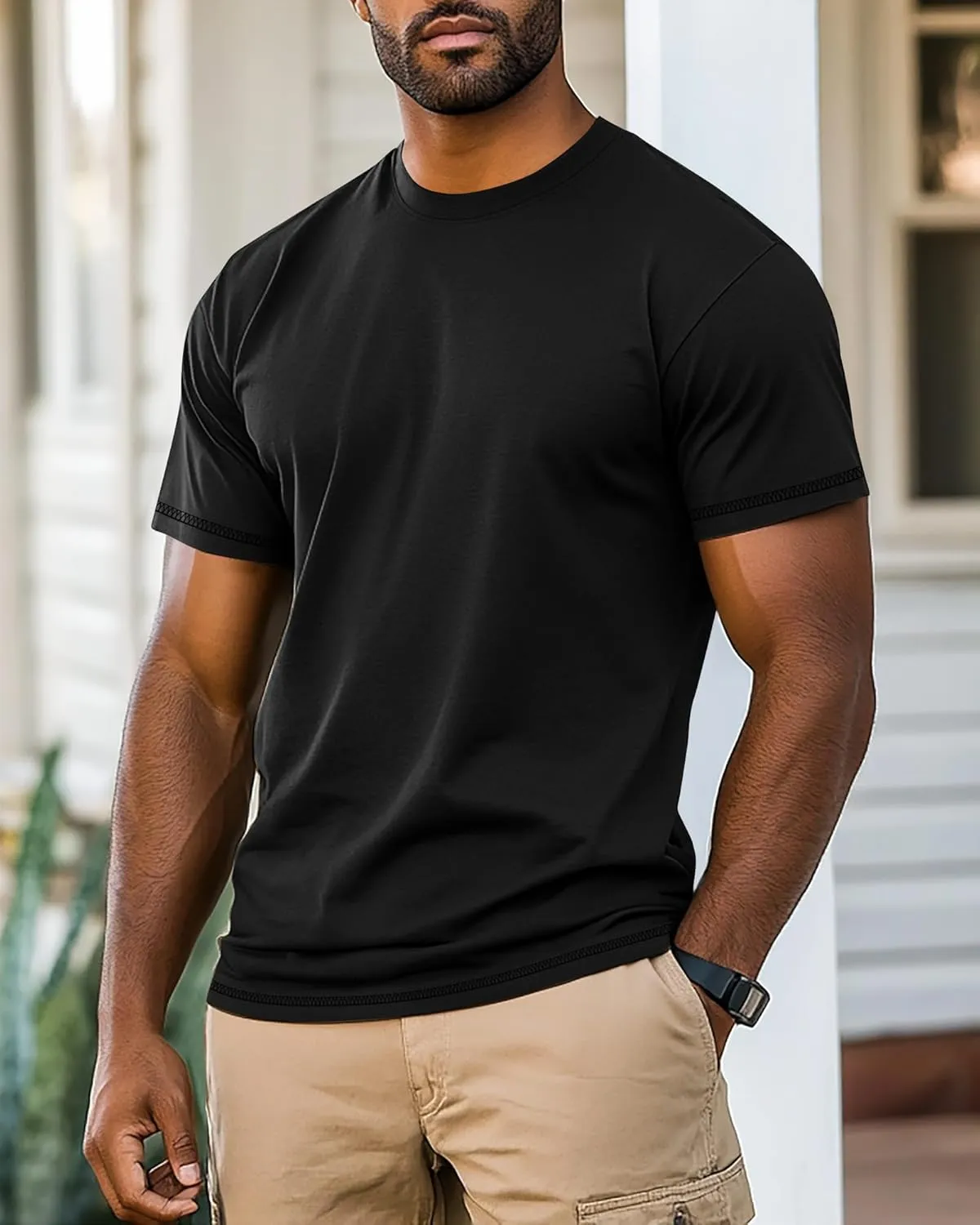Neer 3 Pack Big and Tall Shirts for Men L-5XL, Oversized Cotton Crewneck Tops Loose Casual Large T-Shirts Summer Basic Tee