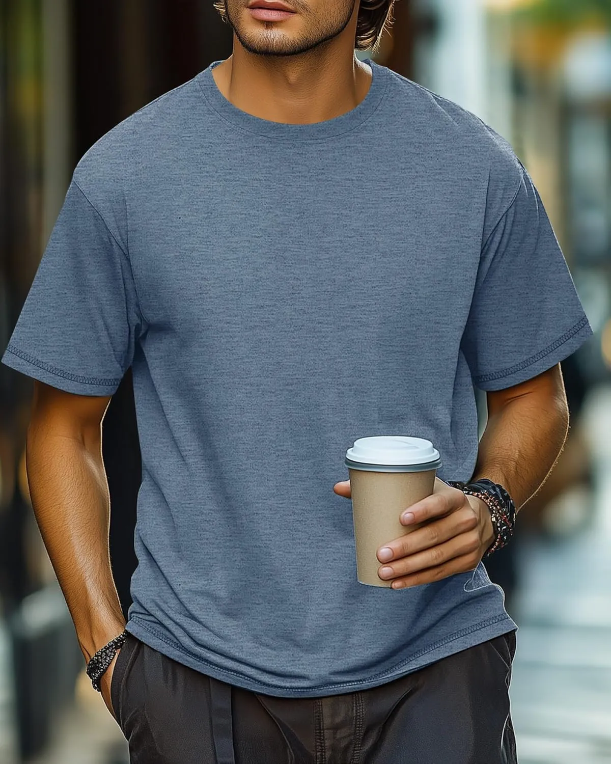 Neer 3 Pack Big and Tall Shirts for Men L-5XL, Oversized Cotton Crewneck Tops Loose Casual Large T-Shirts Summer Basic Tee