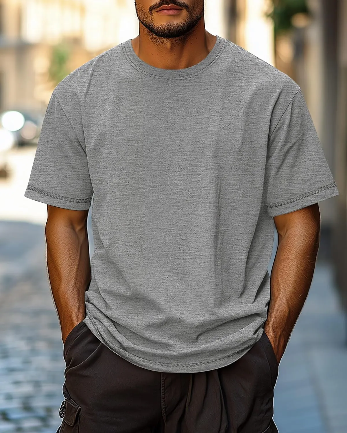Neer 3 Pack Big and Tall Shirts for Men L-5XL, Oversized Cotton Crewneck Tops Loose Casual Large T-Shirts Summer Basic Tee