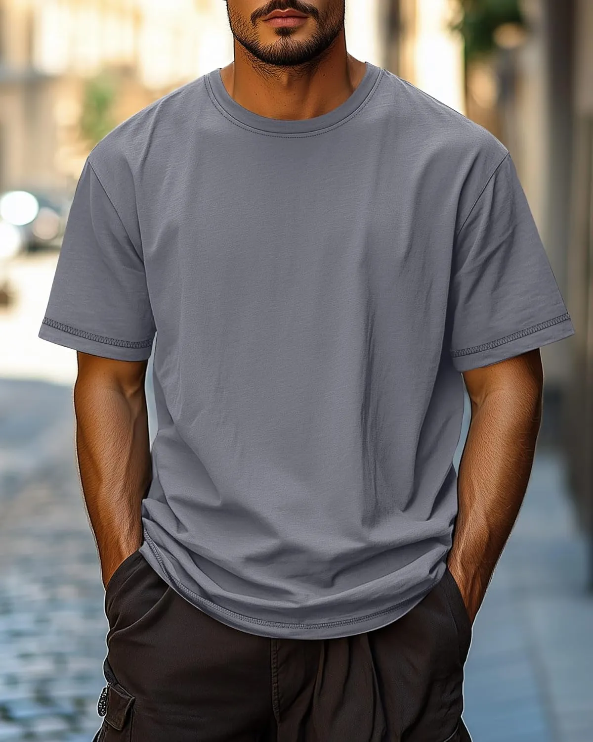 Neer 3 Pack Big and Tall Shirts for Men L-5XL, Oversized Cotton Crewneck Tops Loose Casual Large T-Shirts Summer Basic Tee