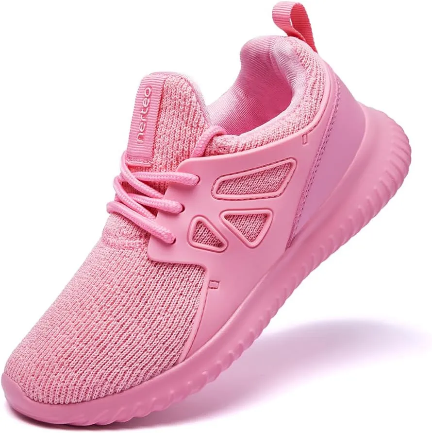 nerteo Girls Shoes Slip on Boys Kids Sneakers Lightweight Tennis Running Walking Gym Fashion Shoes for Little Kid/Big Kid