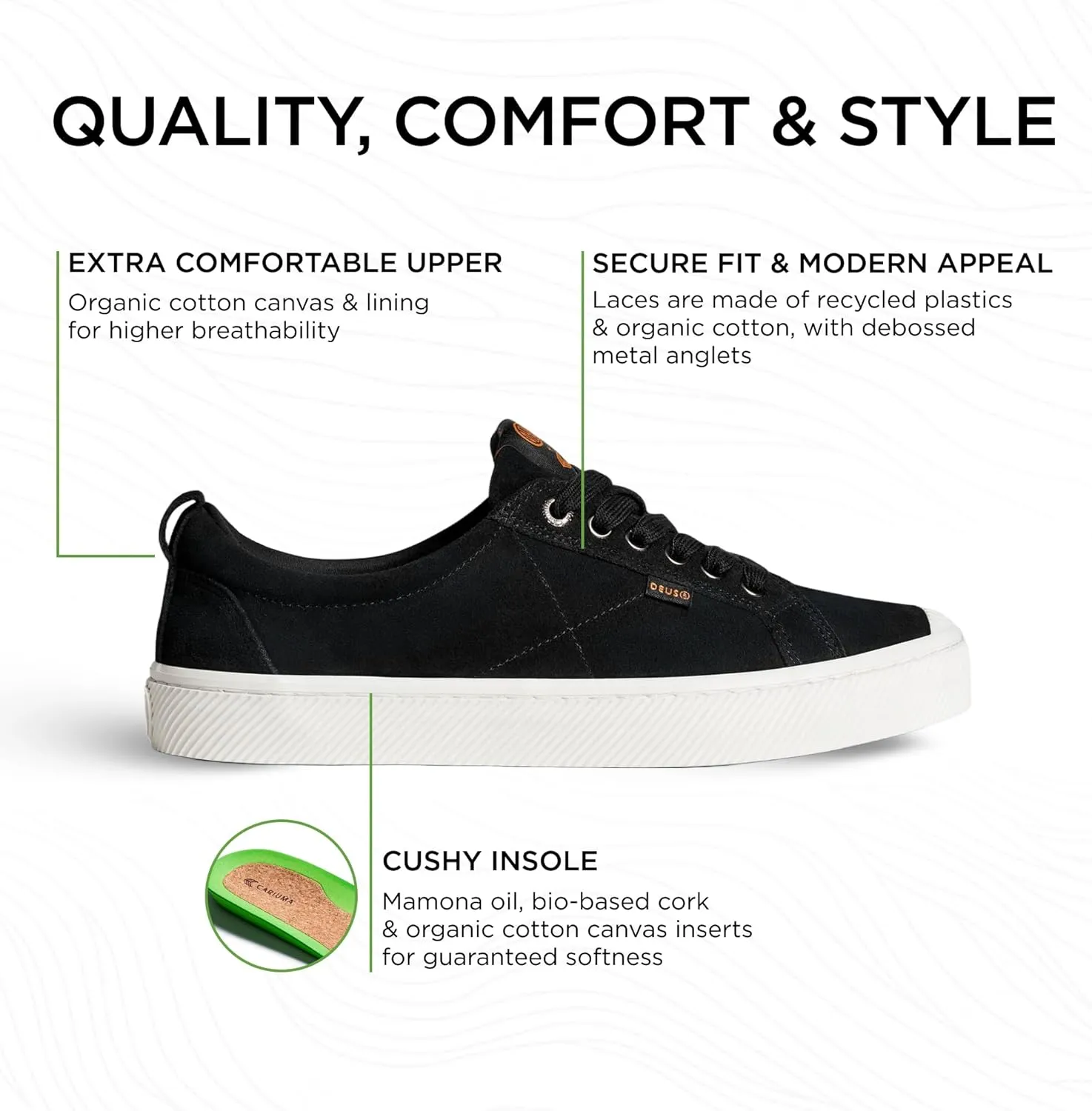 OCA Low Suede Sneakers, Comfortable Shoes for Men, Lightweight & Sustainable, Versatile Casual Footwear with 100% Vegan Insoles, Rubber