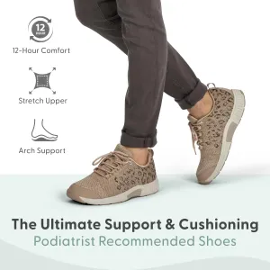 Orthofeet Women's Orthopedic Knit Coral Sneakers