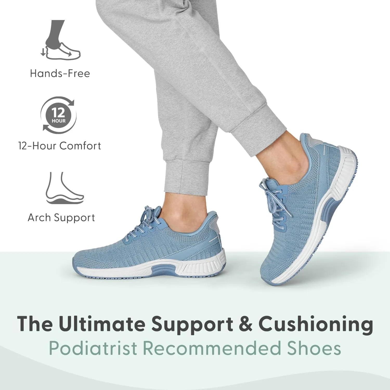 Orthofeet Women's Orthopedic Knit Kita Hands-Free Sneakers