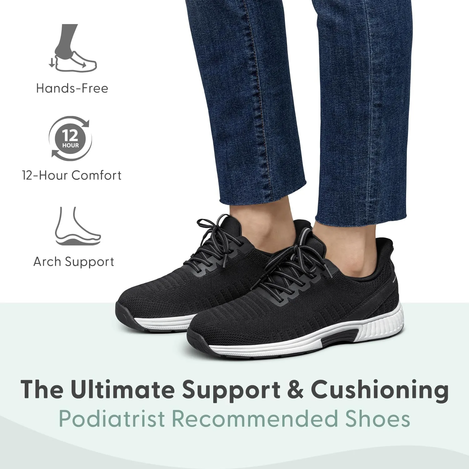 Orthofeet Women's Orthopedic Knit Kita Hands-Free Sneakers