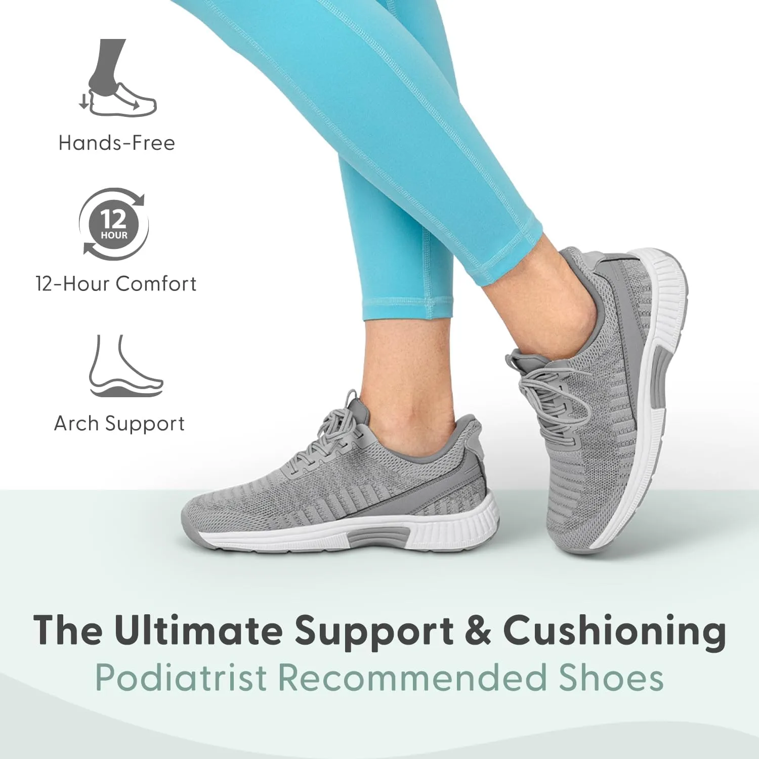 Orthofeet Women's Orthopedic Knit Kita Hands-Free Sneakers