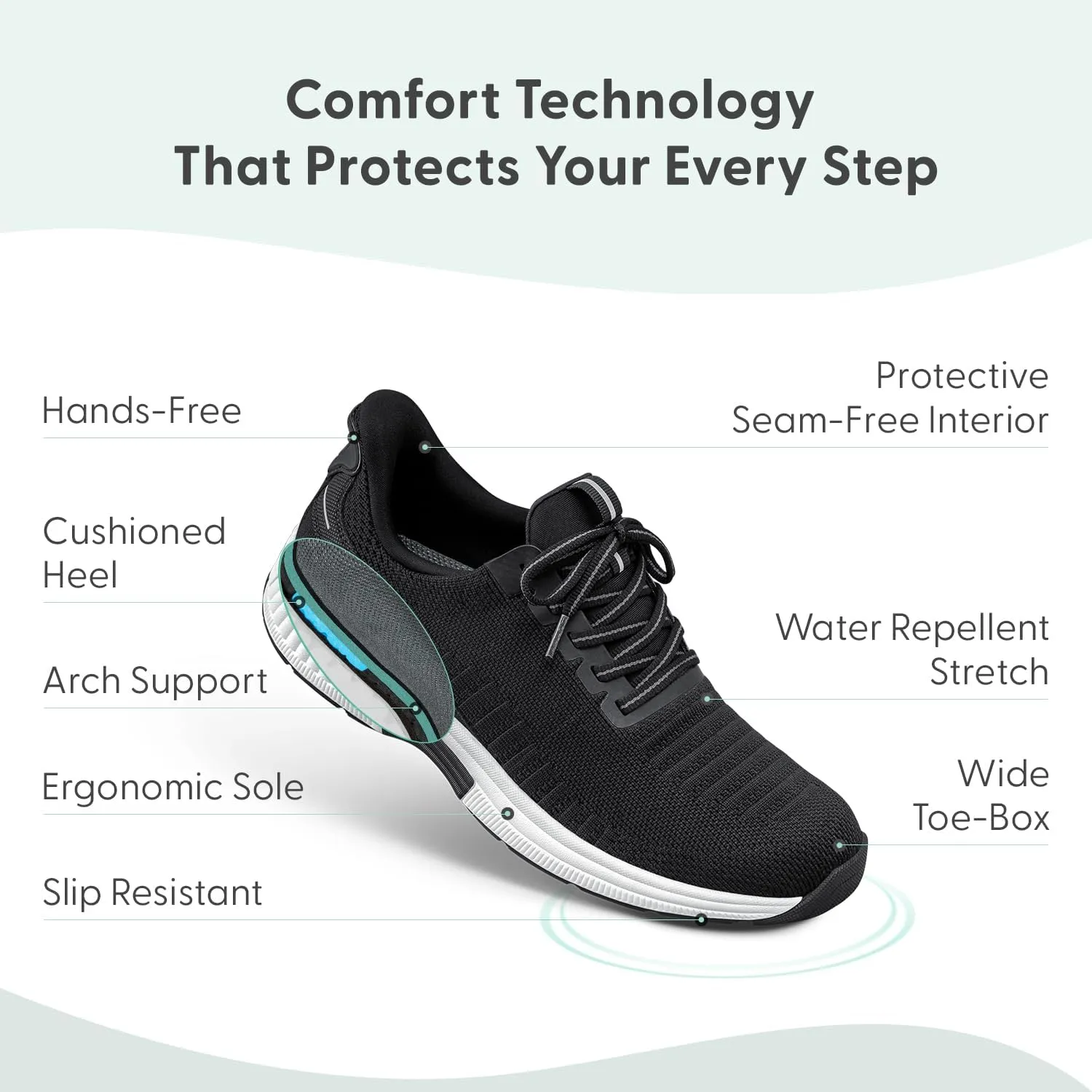 Orthofeet Women's Orthopedic Knit Kita Hands-Free Sneakers