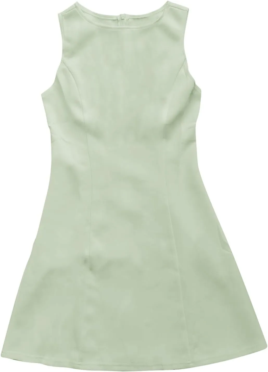 Otime Summer Dresses for Women 2025 A-Line Skirt Sleeveless Boat Collar Simple Solid Color Womens Dresses Casual