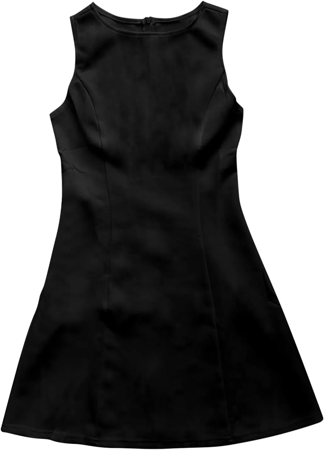 Otime Summer Dresses for Women 2025 A-Line Skirt Sleeveless Boat Collar Simple Solid Color Womens Dresses Casual