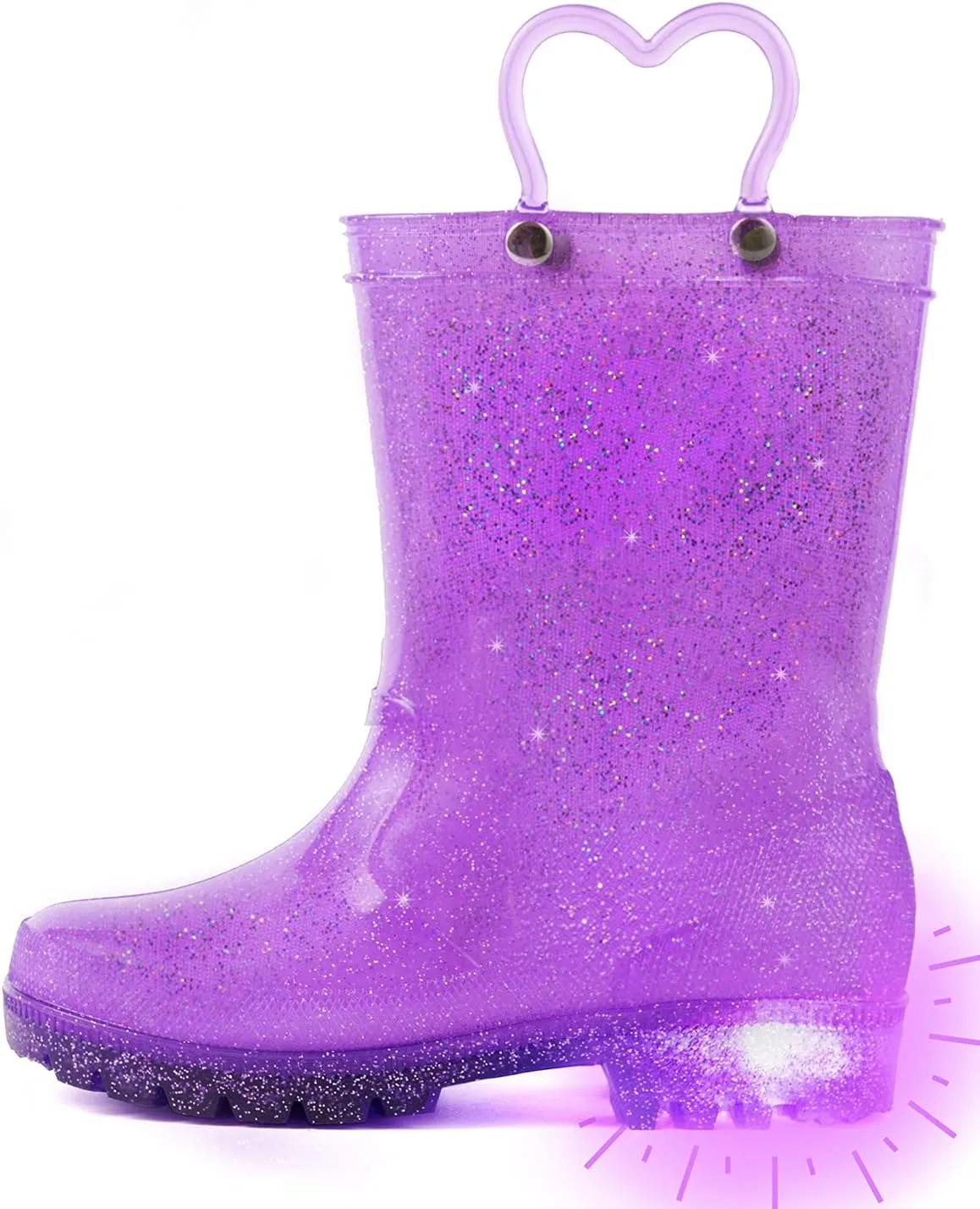 Outee Toddler Kids Adorable Lightwight Waterproof Rain Boots Light Up by Steps
