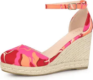 Perphy Platform Espadrilles Closed Toe Wedge Heel Sandals Wedges for Women