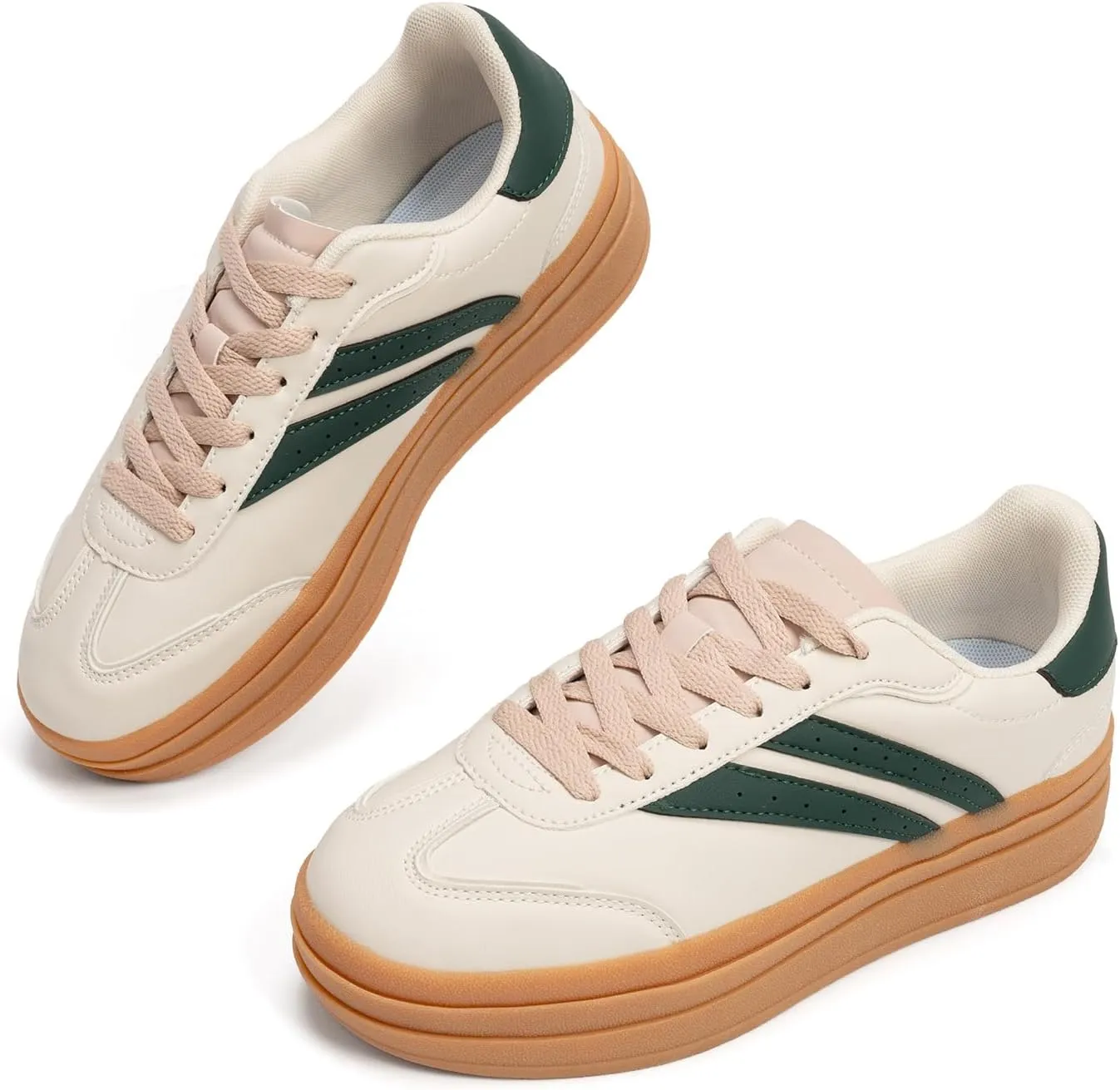 Platform Fashion Sneakers Women's Low-Top Classic Chunky Casual Lace-up Walking Shoes for Lady