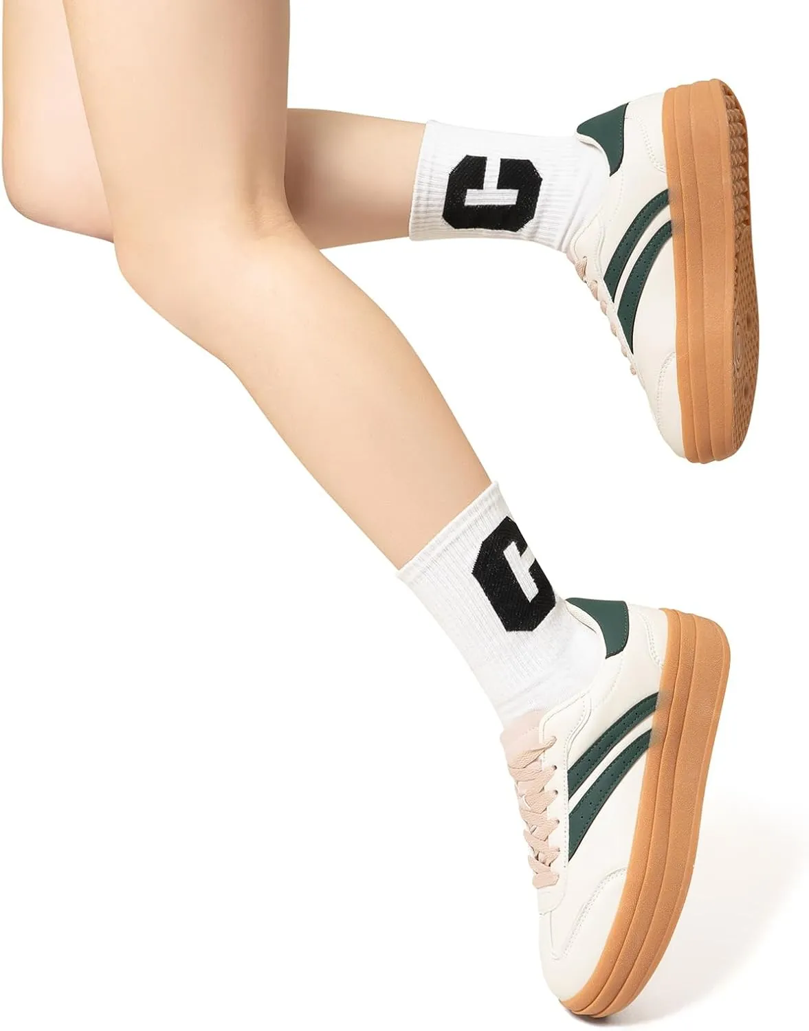 Platform Fashion Sneakers Women's Low-Top Classic Chunky Casual Lace-up Walking Shoes for Lady
