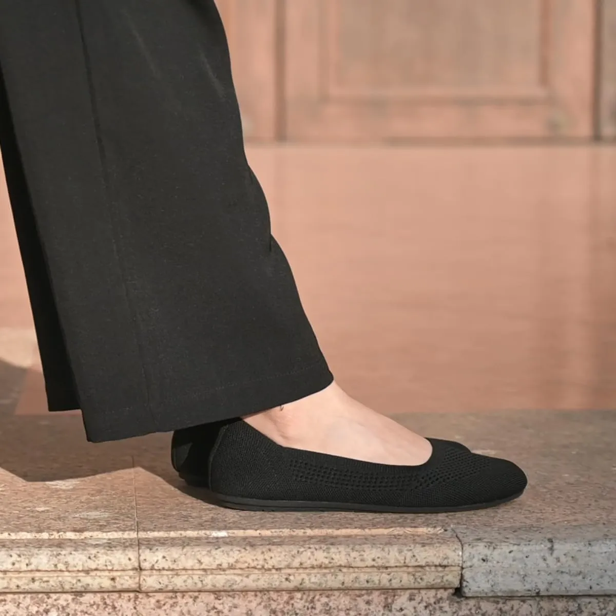 poemlady Women’s Ballet Flat Dress Knit Round Toe Slip On Ballerina Walking Shoes for Womam Casual Comfort Soft 22002