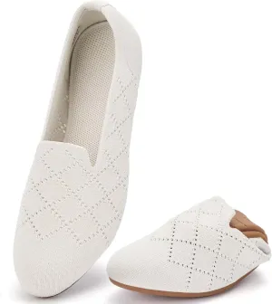 poemlady Women’s Ballet Flat Dress Knit Round Toe Slip On Ballerina Walking Shoes for Womam Casual Comfort Soft 22002