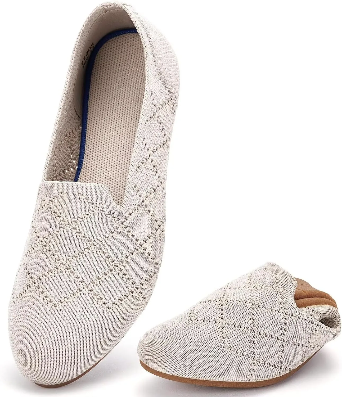 poemlady Women’s Ballet Flat Dress Knit Round Toe Slip On Ballerina Walking Shoes for Womam Casual Comfort Soft 22002
