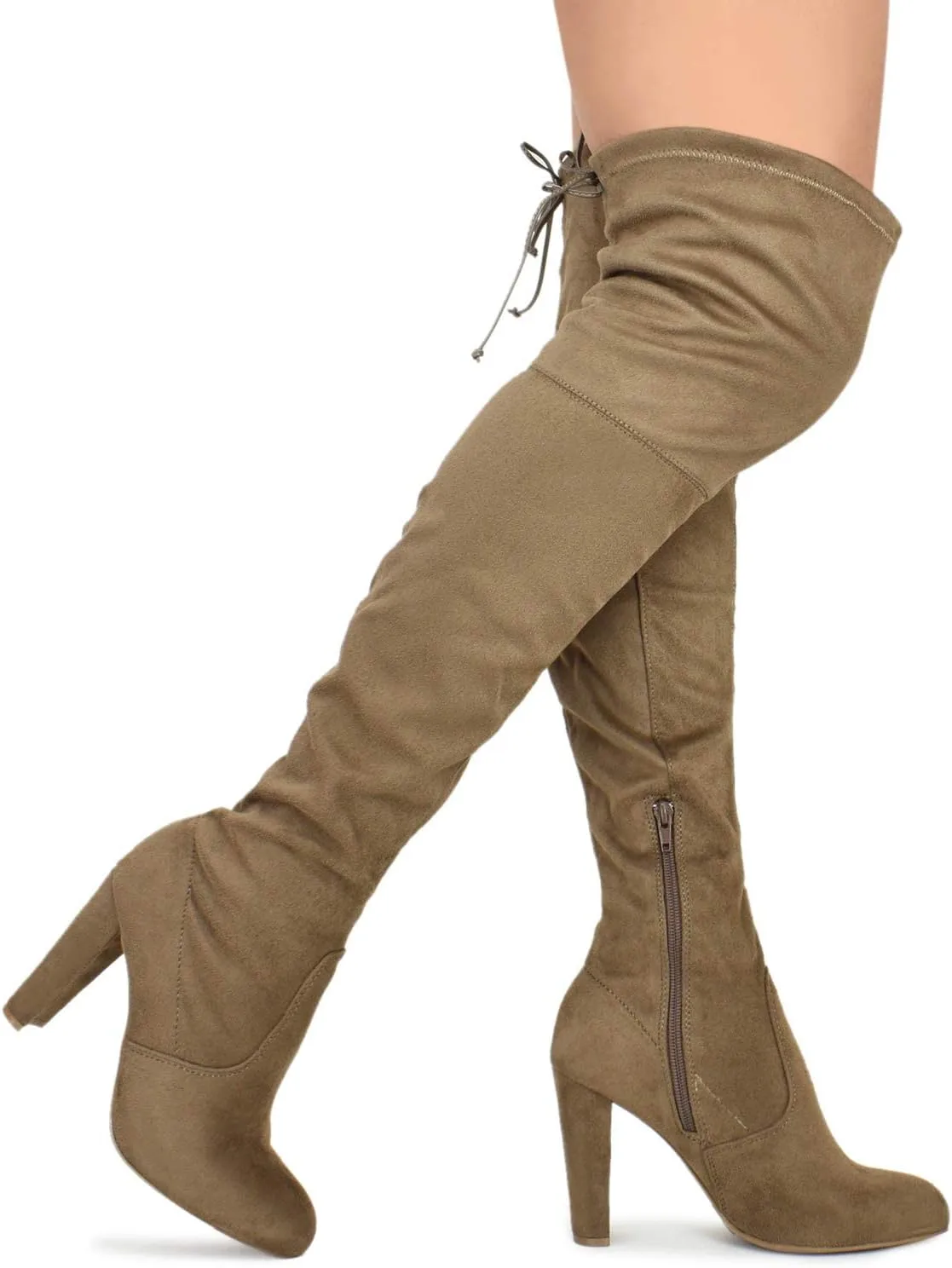 Premier Standard Women's Over The Knee Boot - Sexy Over The Knee Pullon Boot - Trendy Low Block Heel Shoe - Comfortable Boot