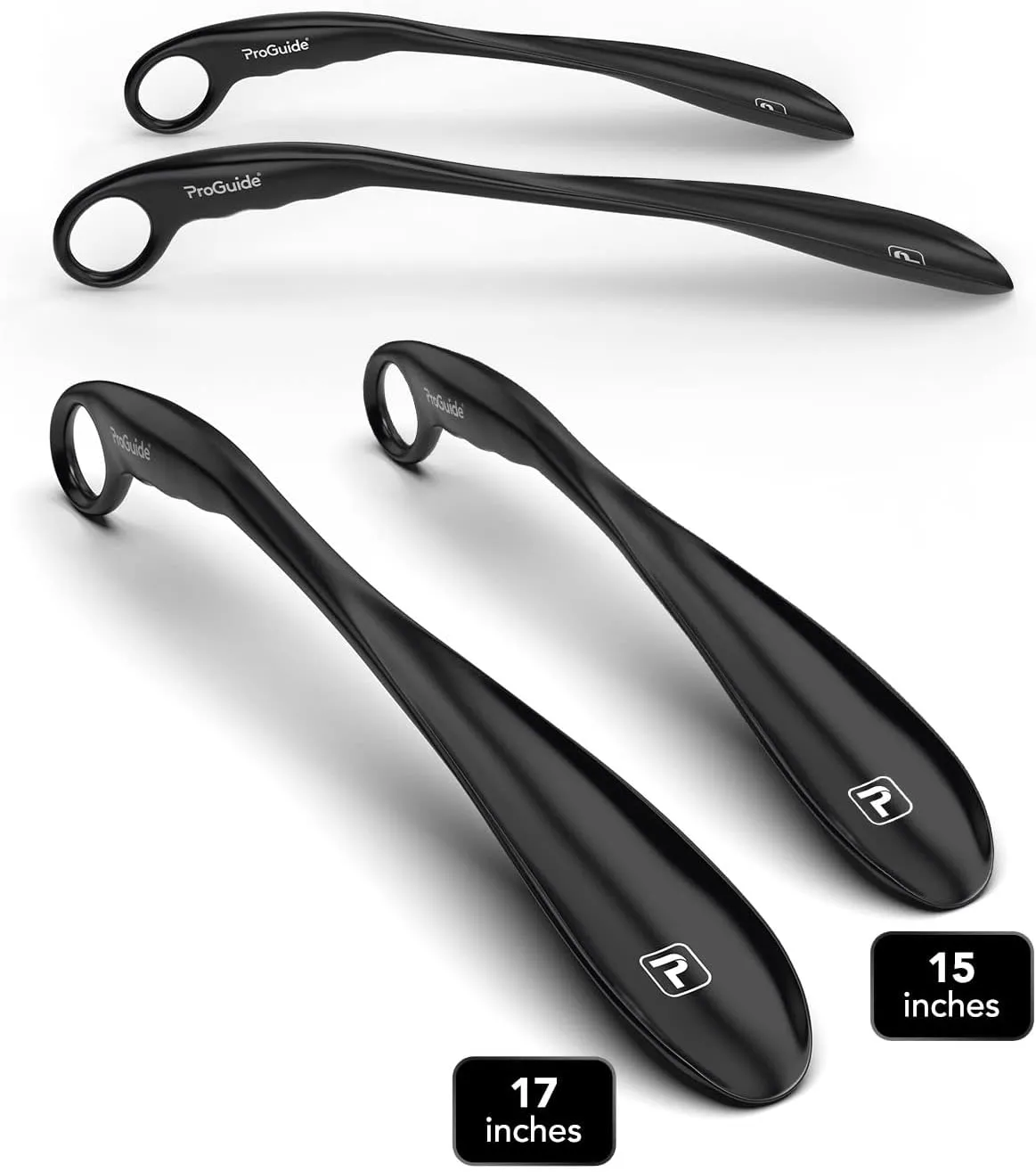 Professional Long Handled Shoe Horn | 15, 17, 20" Solid Metal Shoehorn for Seniors, Men, Women