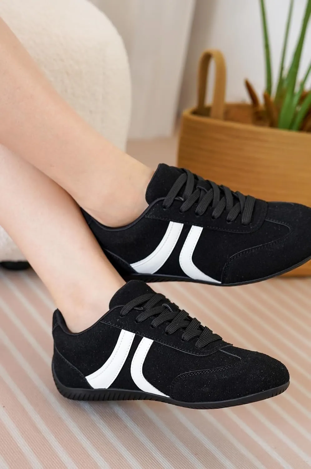 Project Cloud Ballerina Sneakers for Women – Comfortable Lace-Up Womens Shoes with Memory Foam – Lightweight Vegan Leather Women Footwear – All-Day Women's Fashion Sneakers for 2025 (Goal)