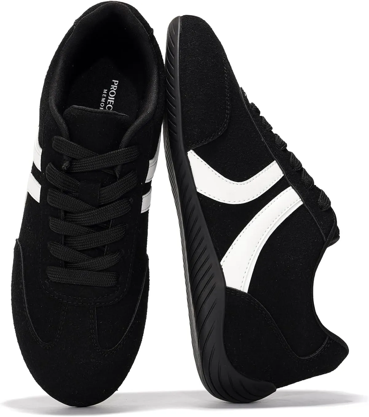 Project Cloud Ballerina Sneakers for Women – Comfortable Lace-Up Womens Shoes with Memory Foam – Lightweight Vegan Leather Women Footwear – All-Day Women's Fashion Sneakers for 2025 (Goal)