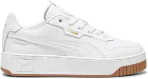 PUMA Womens Carina Street Lux Lace Up Sneakers Shoes Casual - White - Size 8.5 M