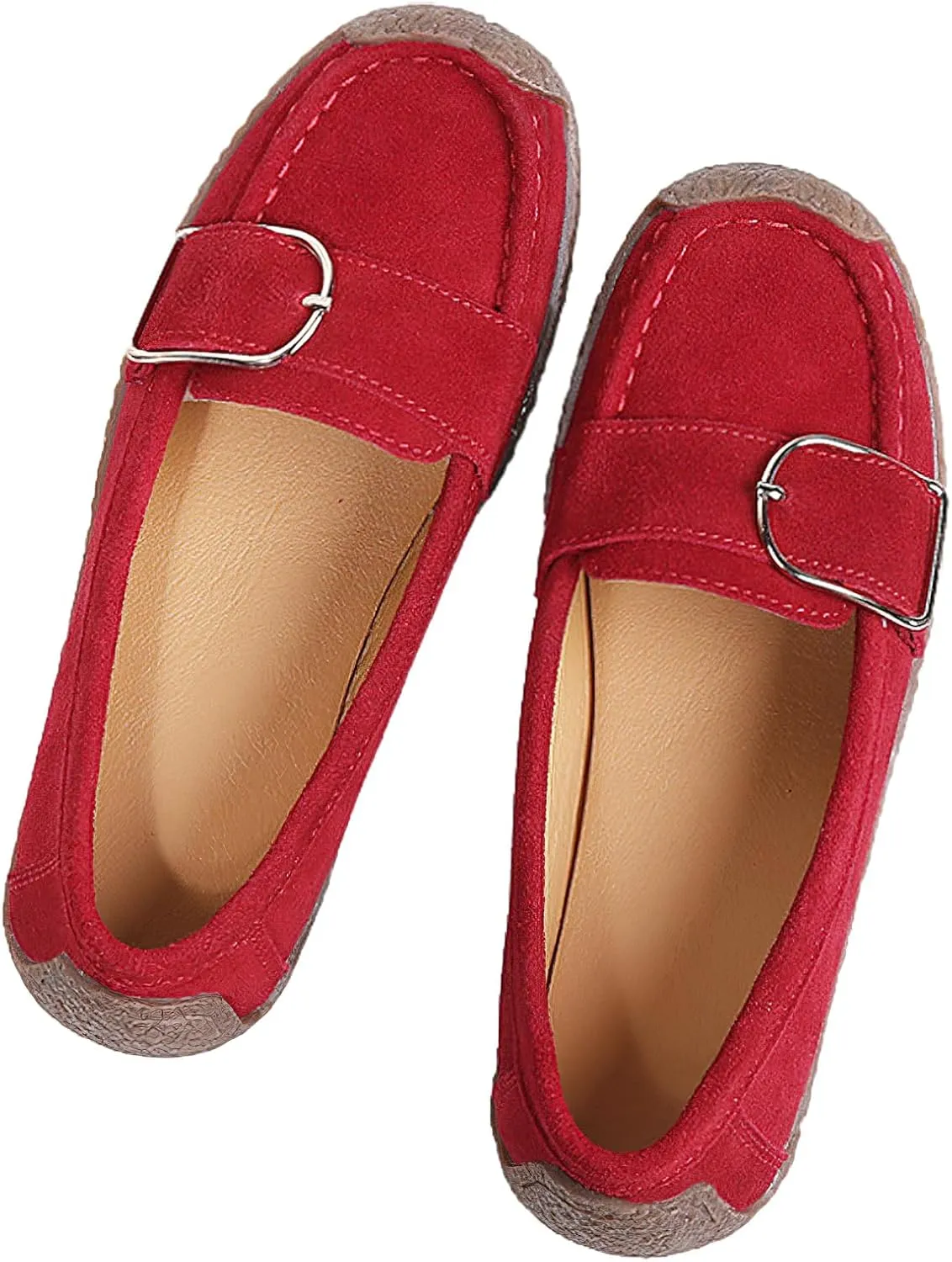 rismart Women's Slip On Suede Loafers Driving Flats Casual Shoes