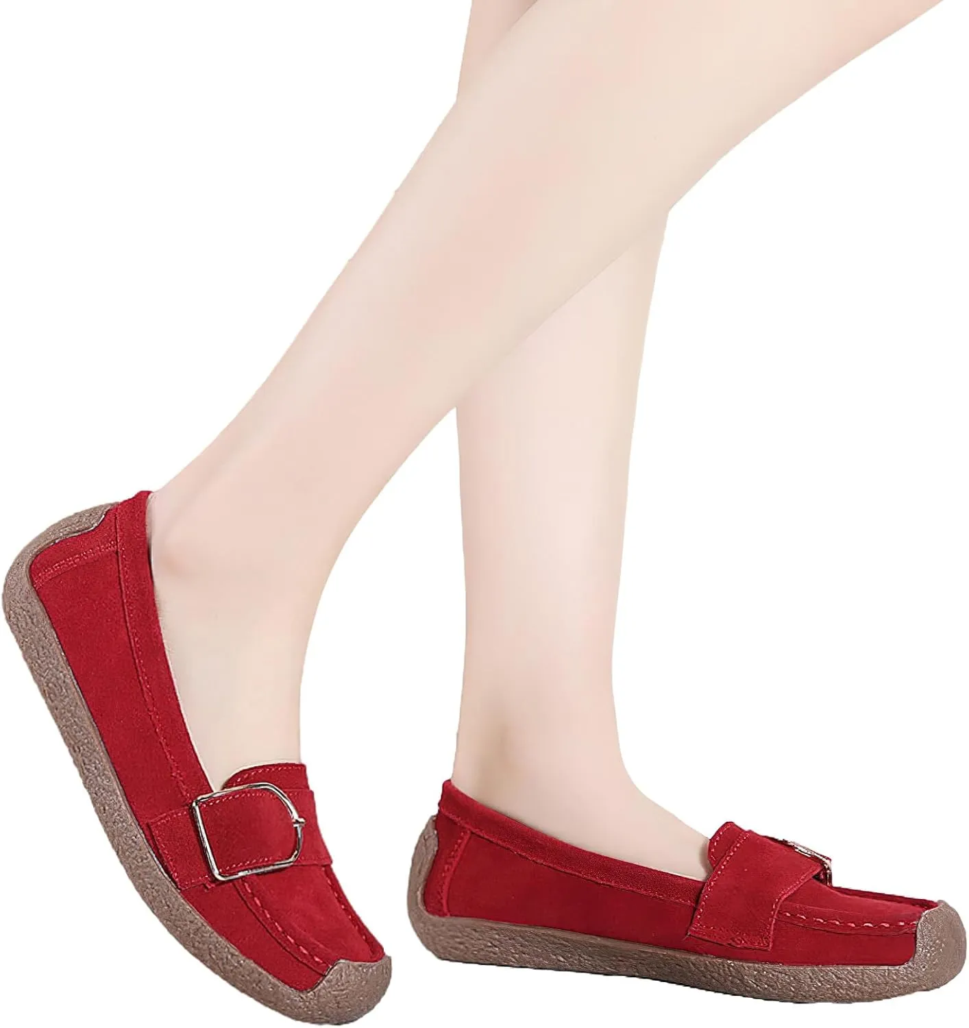 rismart Women's Slip On Suede Loafers Driving Flats Casual Shoes