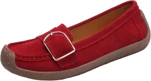 rismart Women's Slip On Suede Loafers Driving Flats Casual Shoes