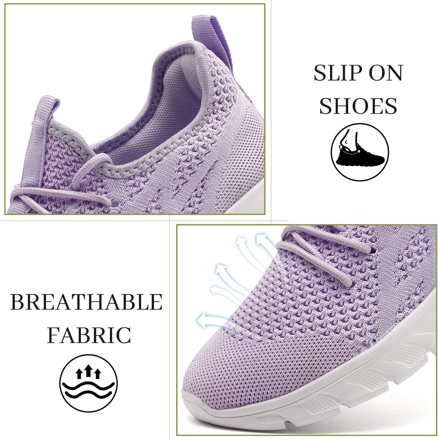 Running Shoes Women Tennis Walking Sneakers Slip On Gym Shoes Non Slip Workout Sneakers for Womens Casual Mesh Footware Fashion Lightweight