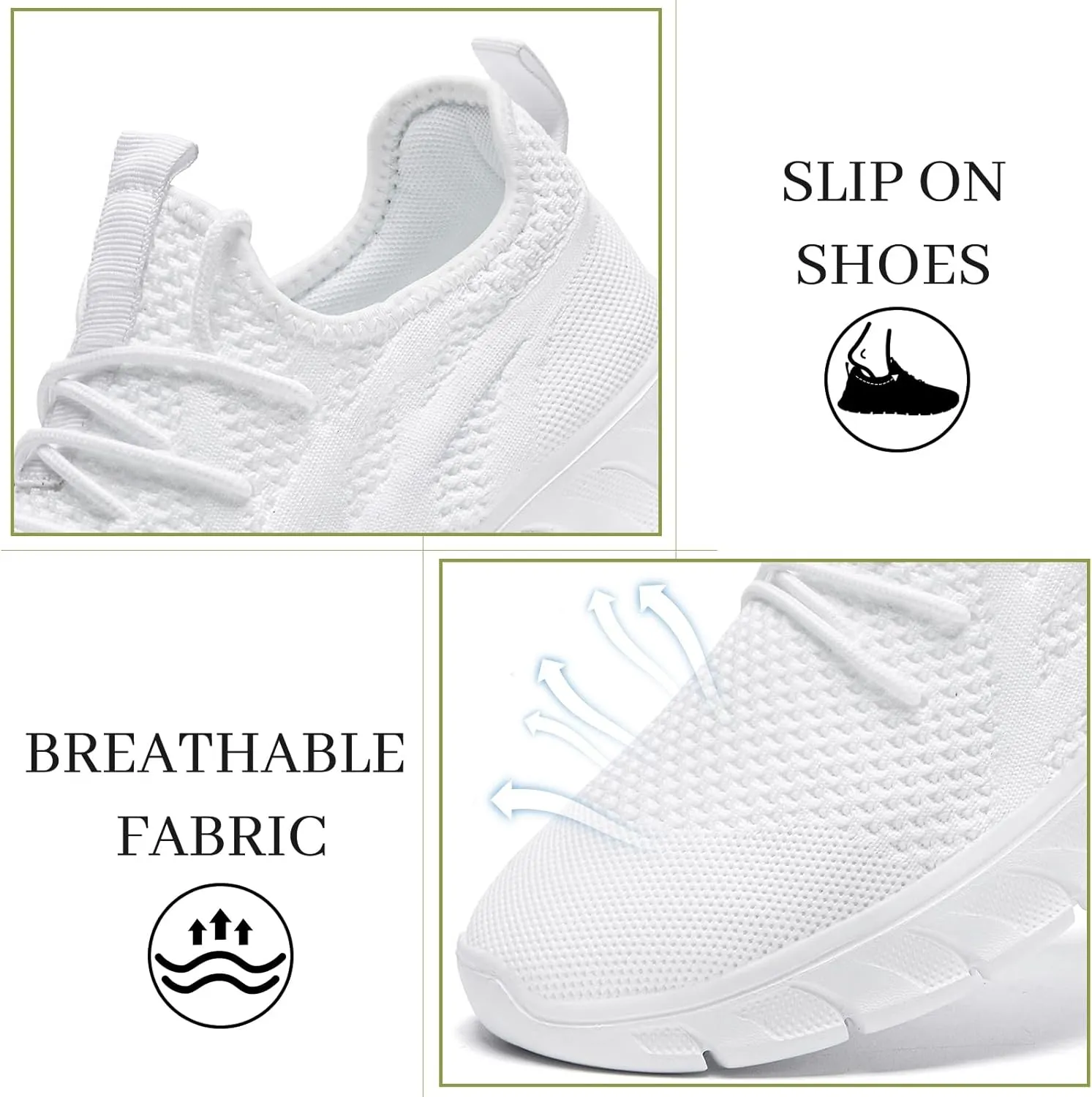 Running Shoes Women Tennis Walking Sneakers Slip On Gym Shoes Non Slip Workout Sneakers for Womens Casual Mesh Footware Fashion Lightweight