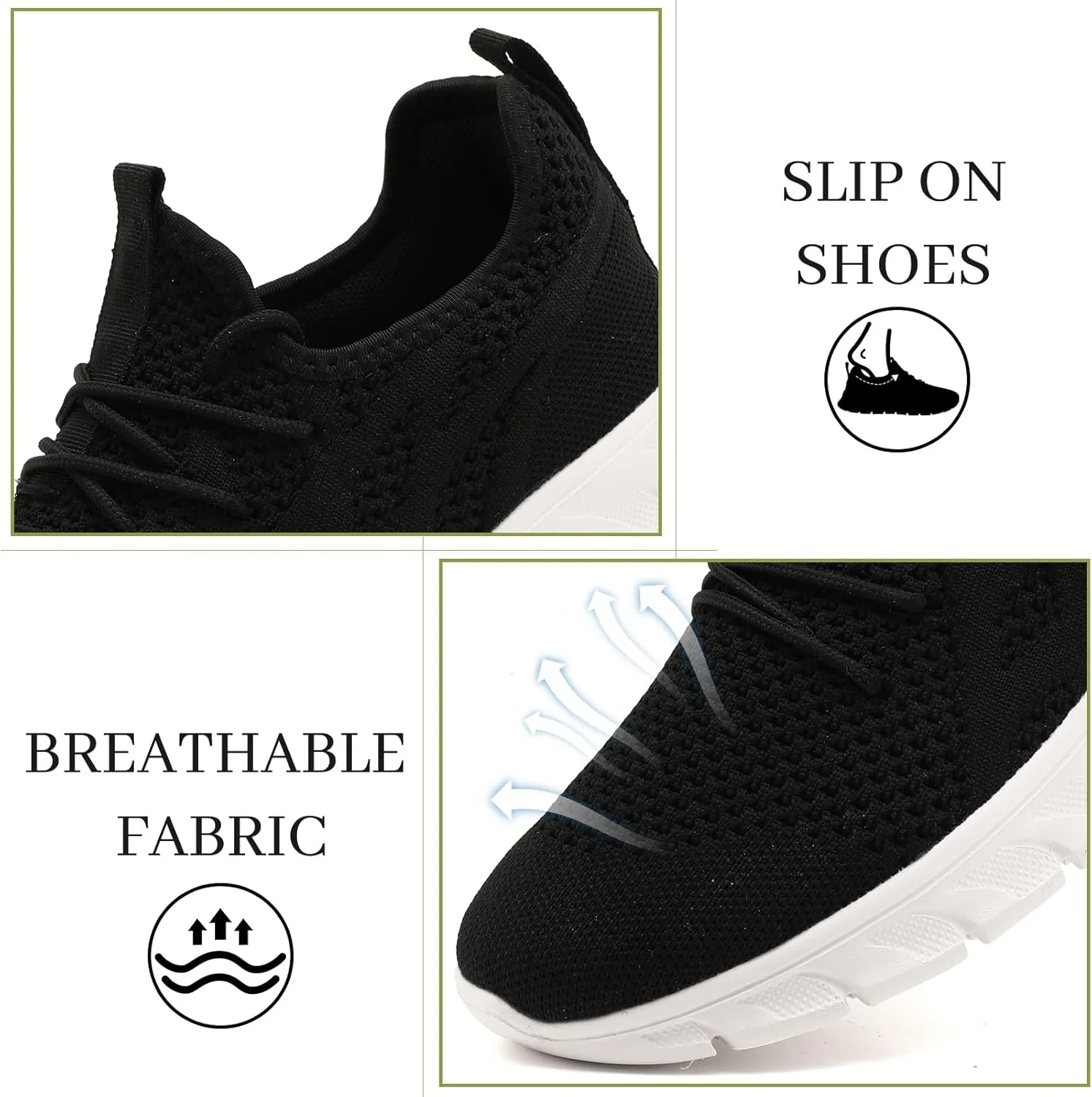 Running Shoes Women Tennis Walking Sneakers Slip On Gym Shoes Non Slip Workout Sneakers for Womens Casual Mesh Footware Fashion Lightweight