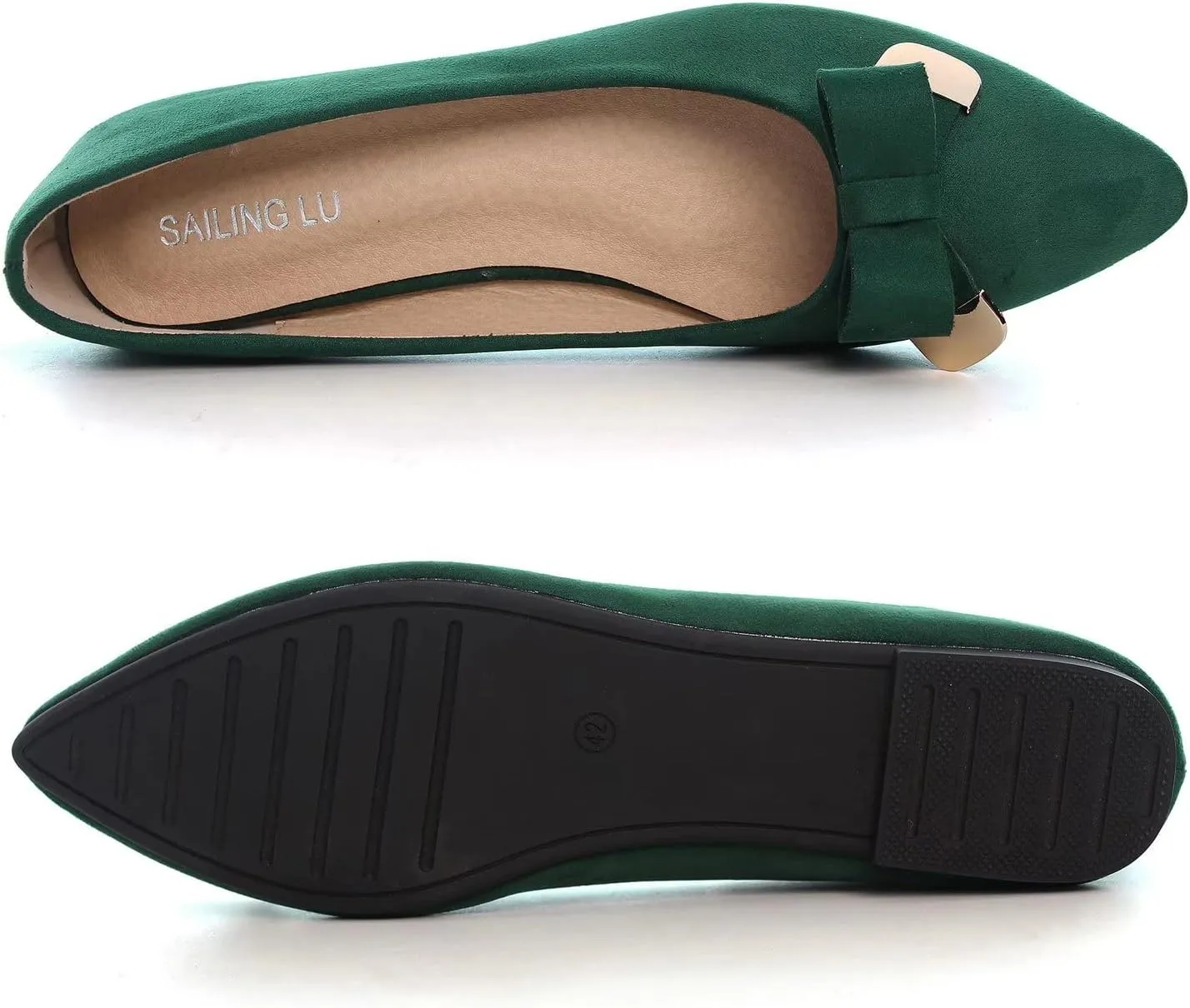 SAILING LU Ballet Flats for Women Dressy Flat Shoes Pointed Toe Bowknot Slip on Flats Shoes Women Loafers Shoes