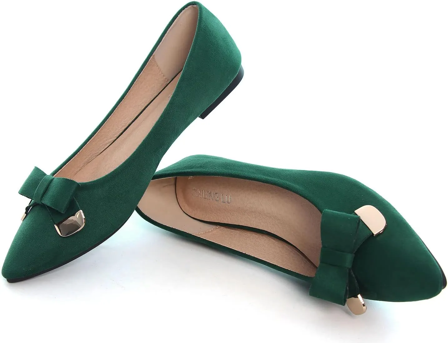 SAILING LU Ballet Flats for Women Dressy Flat Shoes Pointed Toe Bowknot Slip on Flats Shoes Women Loafers Shoes