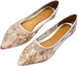 SAILING LU Womens Suede Pointed Toe Ballet Flats Comfortable Wedding Party Casual Slip-On Ballerina Dressy Shoes for Women Walking Shoes