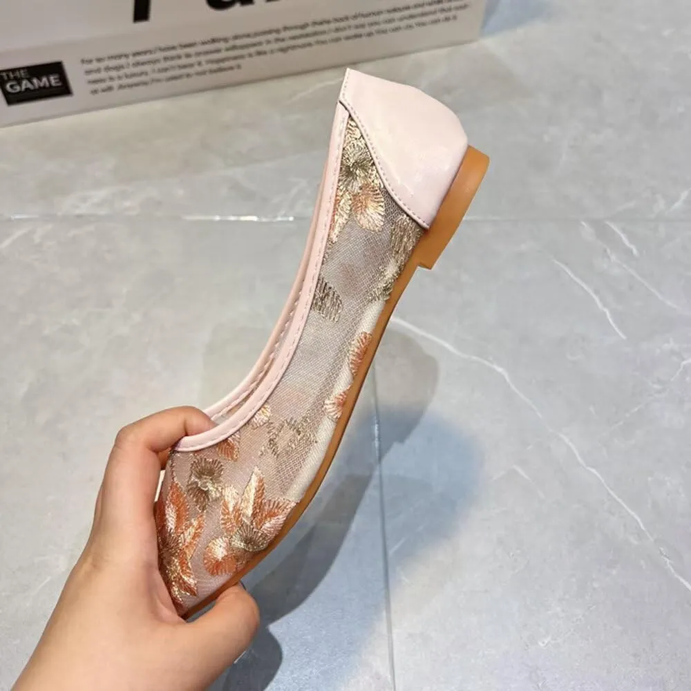 SAILING LU Womens Suede Pointed Toe Ballet Flats Comfortable Wedding Party Casual Slip-On Ballerina Dressy Shoes for Women Walking Shoes
