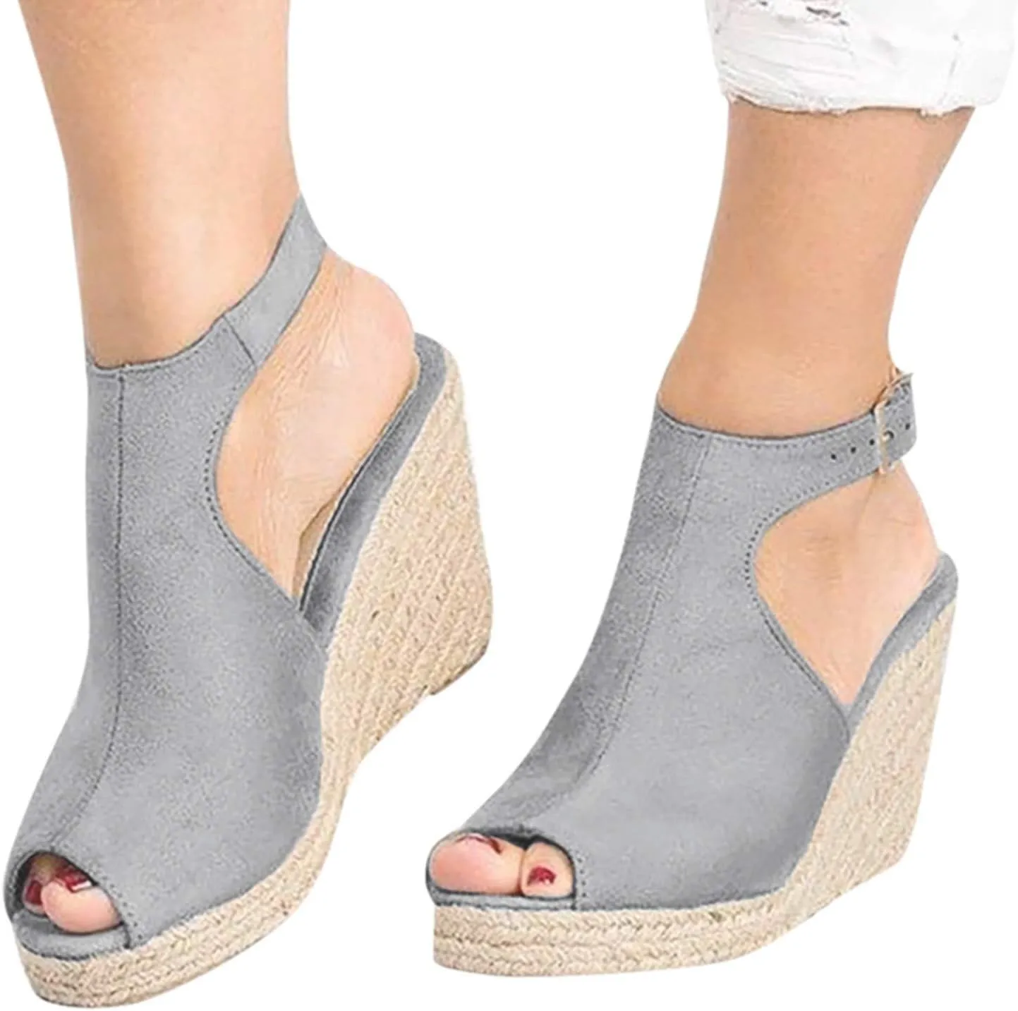Sandals Women Fashion, Womens Sandals Sexy Hollow Floral Lace Chunky High Heels Peep Toe Platform Boots