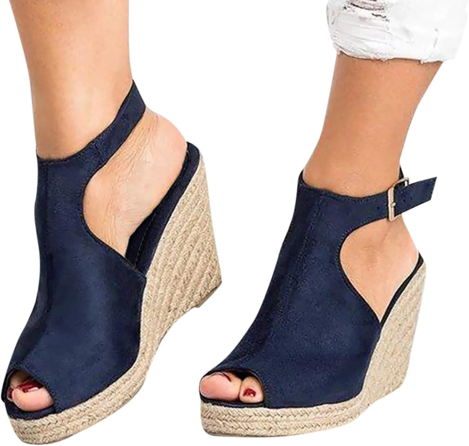 Sandals Women Fashion, Womens Sandals Sexy Hollow Floral Lace Chunky High Heels Peep Toe Platform Boots