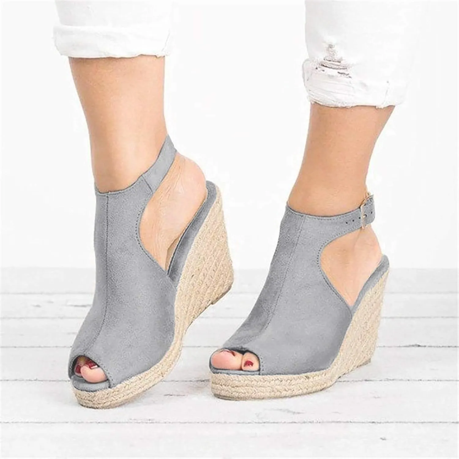 Sandals Women Fashion, Womens Sandals Sexy Hollow Floral Lace Chunky High Heels Peep Toe Platform Boots