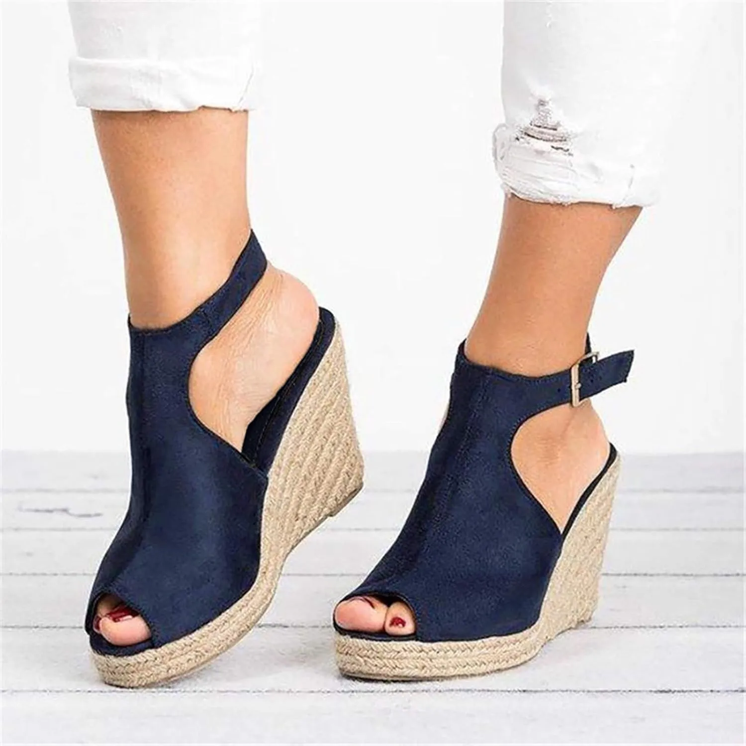 Sandals Women Fashion, Womens Sandals Sexy Hollow Floral Lace Chunky High Heels Peep Toe Platform Boots