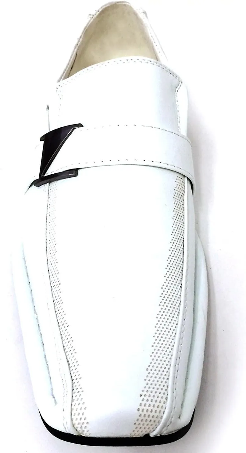 Santoni Men's Dress Shoes Casual Loafers Slip on Buckle Italian Styles