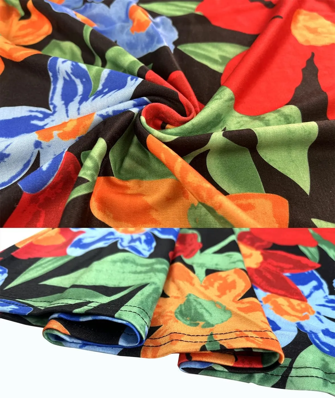 SimpleFun Summer Dresses for Women Beach Floral Tshirt Sundress Casual Pockets Boho Tank Dress