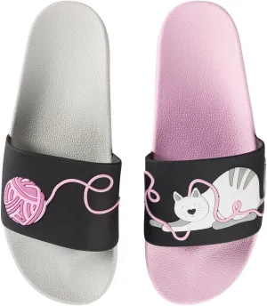 Slides & Slippers for Women, Men & Kids Pool Sandals Funny Designs Books Coffee Party Pizza Fox Bear Llama Clouds Footwear Gift