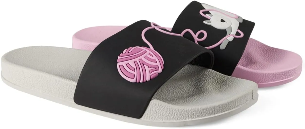 Slides & Slippers for Women, Men & Kids Pool Sandals Funny Designs Books Coffee Party Pizza Fox Bear Llama Clouds Footwear Gift