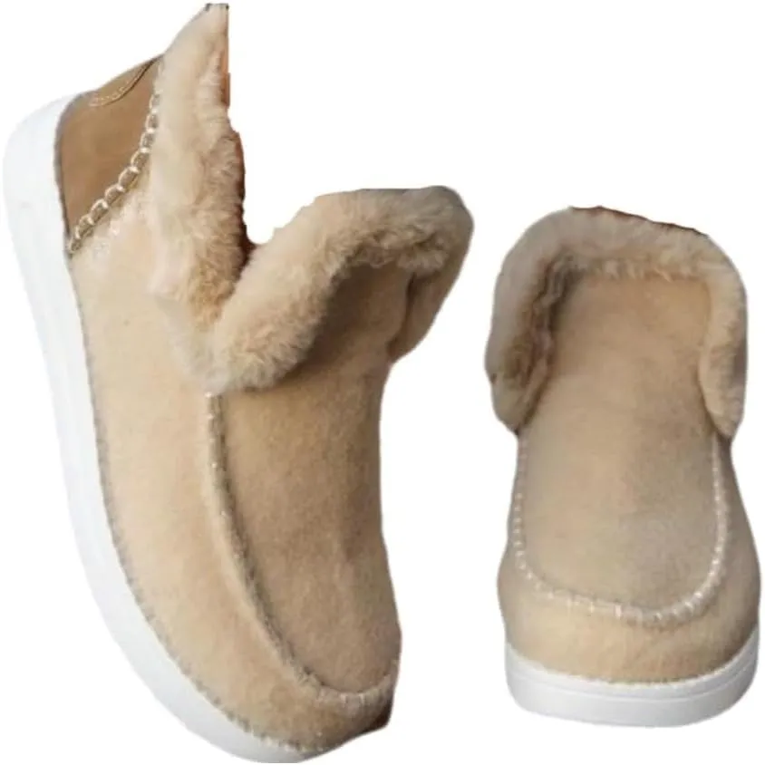 Soft Plush Slip-on Sneakers for Cozy Feet, Warm Cozy Micro Suede Slipper Boots, Non Slip Orthopedic Winter Slippers