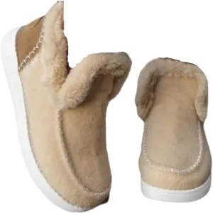 Soft Plush Slip-on Sneakers for Cozy Feet, Warm Cozy Micro Suede Slipper Boots, Non Slip Orthopedic Winter Slippers