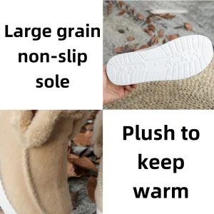 Soft Plush Slip-on Sneakers for Cozy Feet, Warm Cozy Micro Suede Slipper Boots, Non Slip Orthopedic Winter Slippers