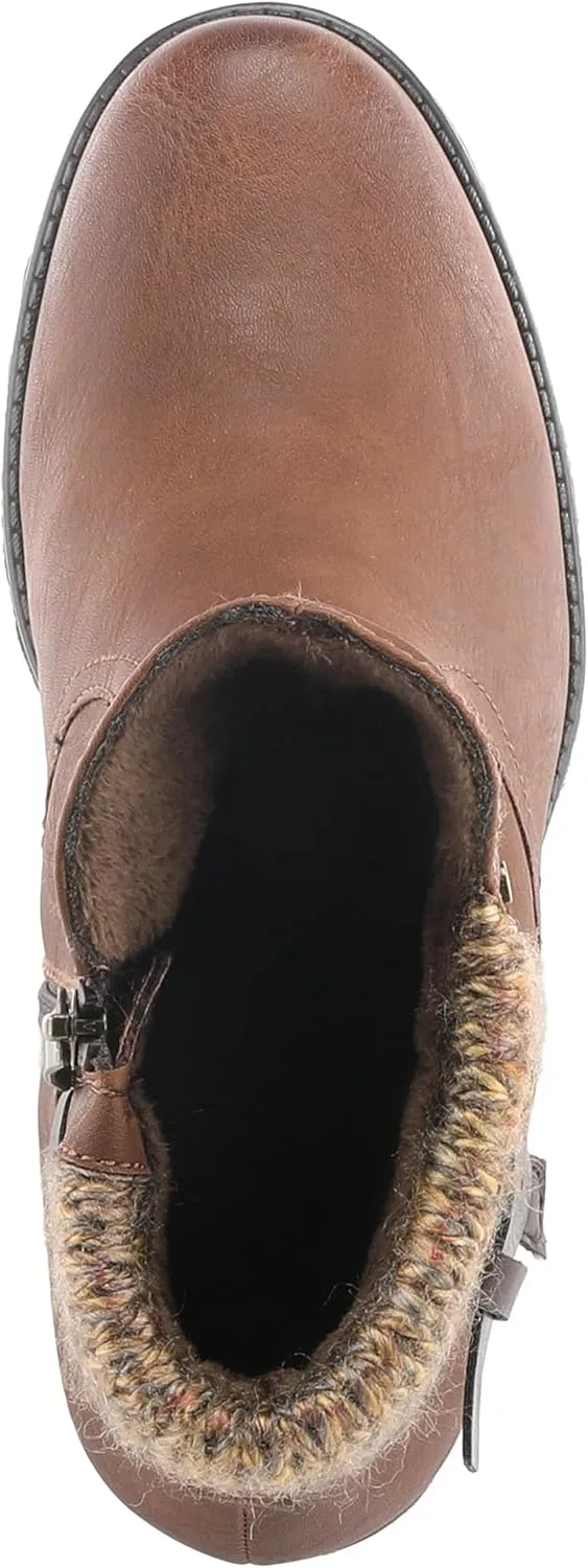 Spring Step Relife Style Rene Knee High Ankle Boots for Women | Shoes for Women with Zipper Closure, Sweater Knit Cuff and Faux Fur Insole