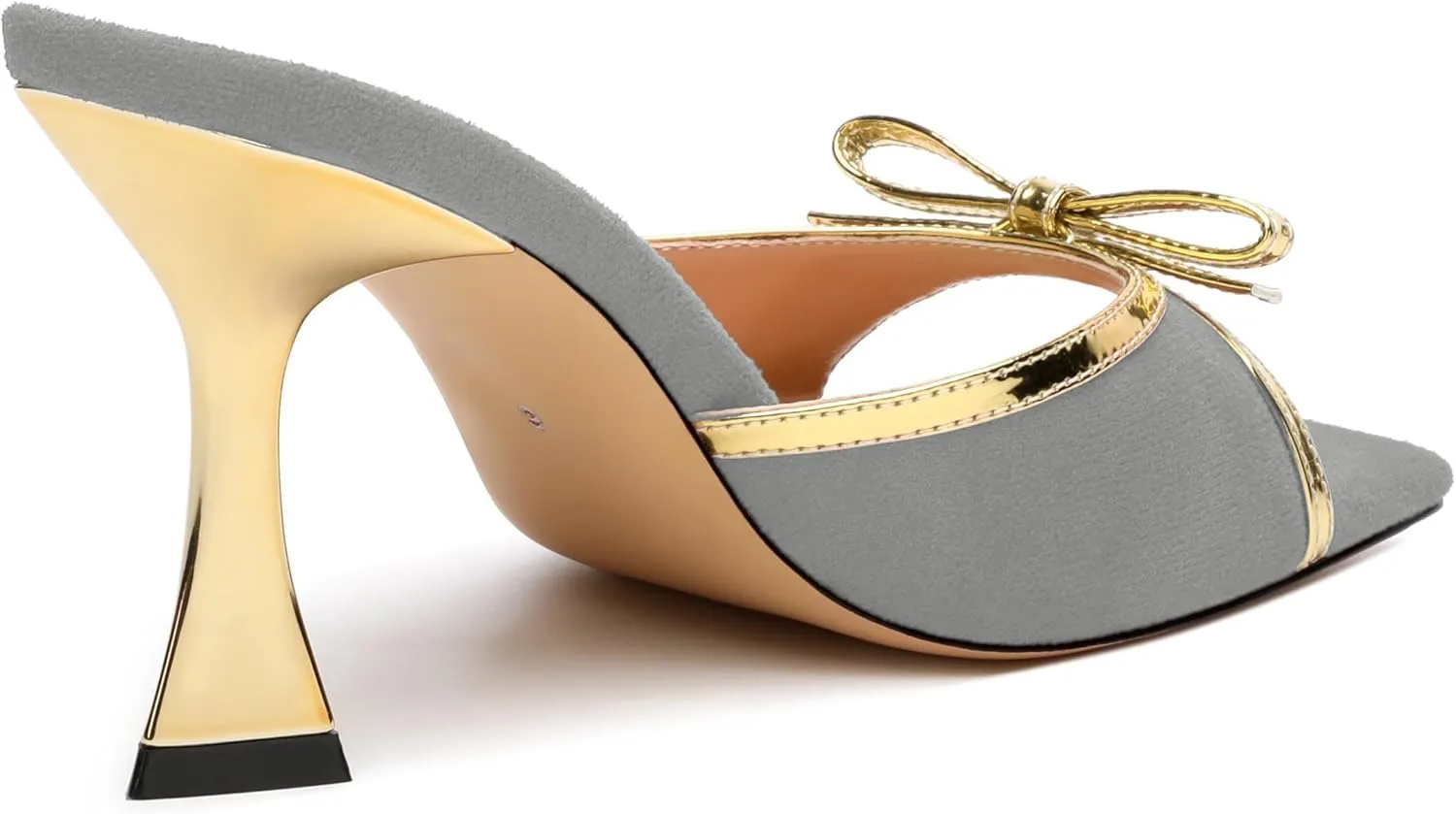 Square Toe Stilettos - Slip-On Heeled Sandals with Bow Accent, Dressy Work to Party Shoes for Women, Daily Occasion High Heels